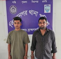 বিজয়নগরে পুলিশ ও গ্রামবাসীর সহায়তায়  জিম্মি দশা থেকে উদ্ধার হলেন ব্যবসায়ি রুপক আটক ২