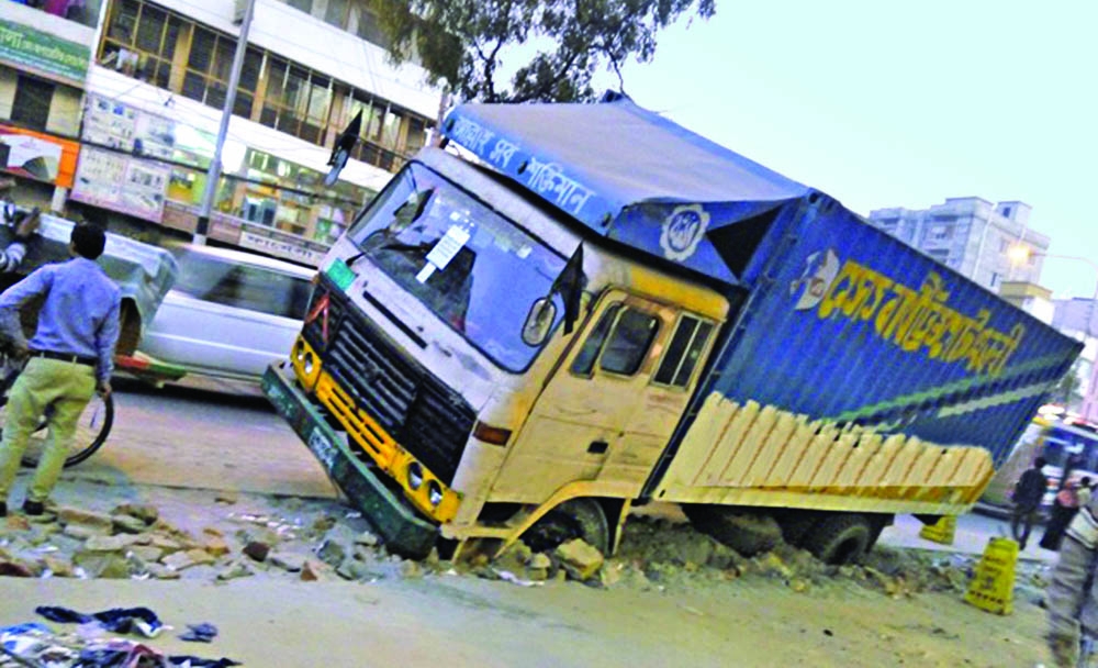 Digging leaves Mirpur roads in a shambles