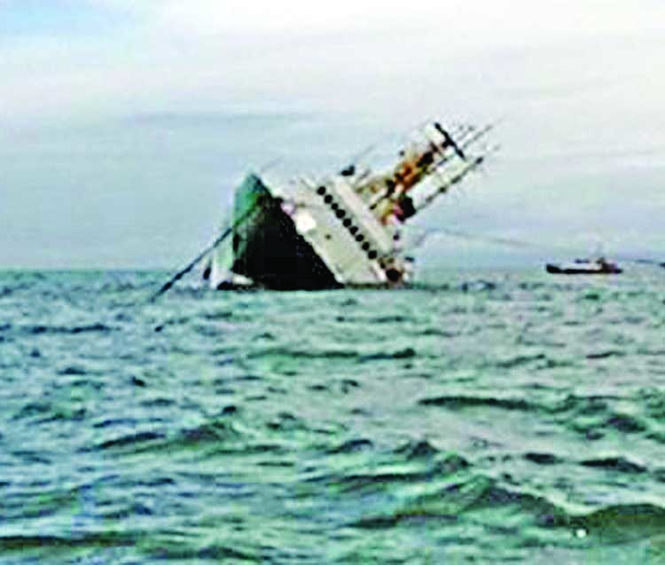 Cement-laden ship capsizes in Bay of Bengal 