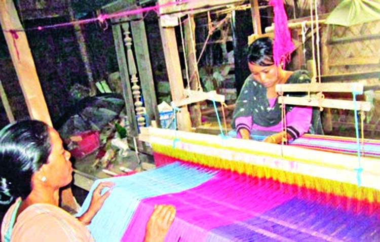 Handloom Fabrics  output up in Rangamati