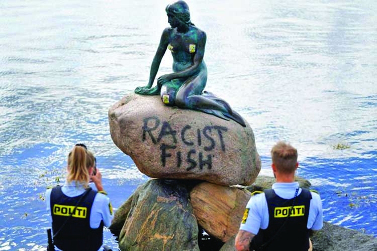 Copenhagen's Little Mermaid labeled 'racist fish'