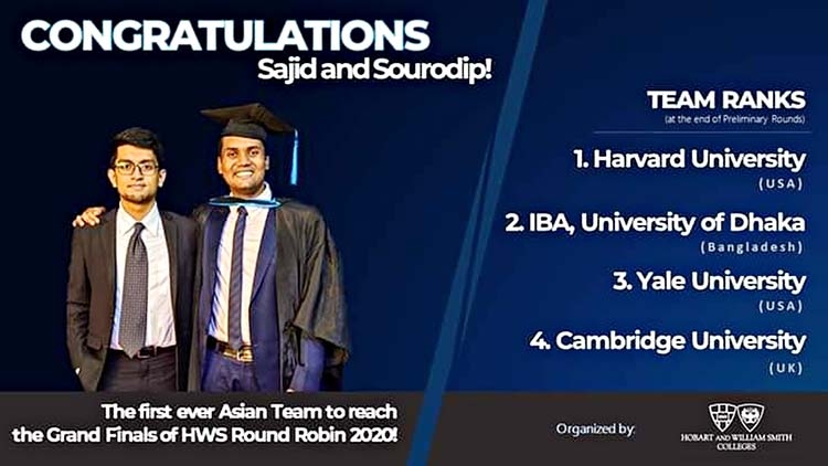 DU students secure 2nd position in HWS Round Robin debate