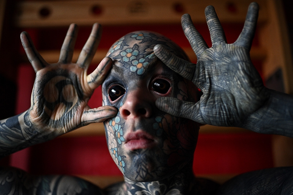 France's most-tattooed man is a primary school teacher