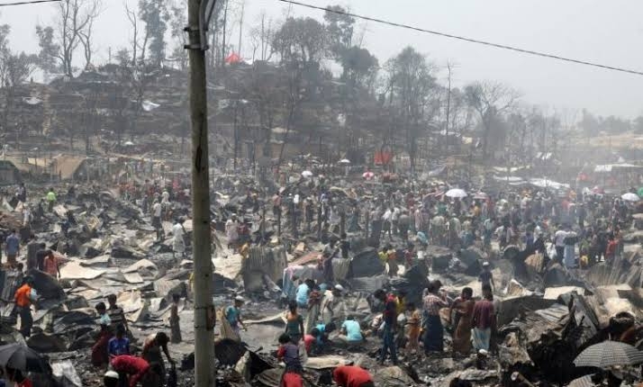 Three die in Rohingya market fire in Ukhiya