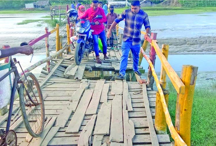 Wooden bridge in Dumuria turns into a death trap
