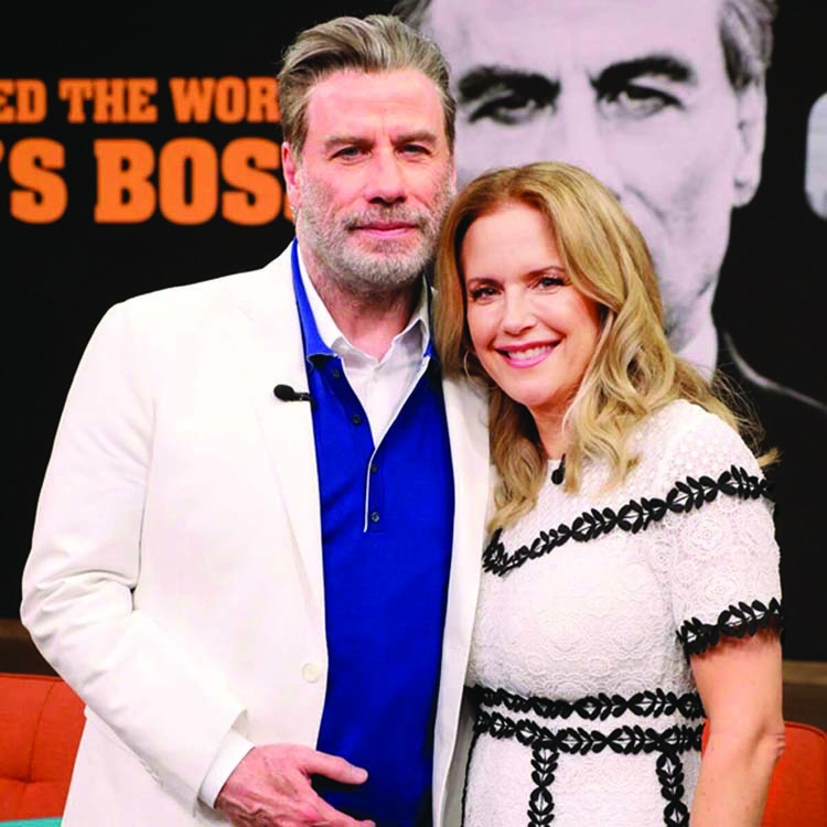 John Travolta promotes Kelly Preston's last film 'Off the Rails'