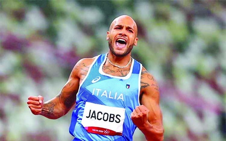 Italy's Jacobs takes stunning 100 metres gold
