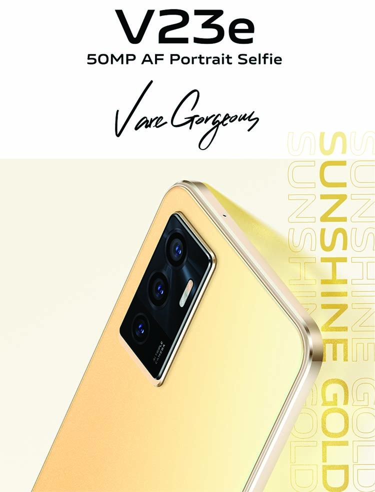 Vivo presents brand new color variant Of V23e: Sunshine Gold