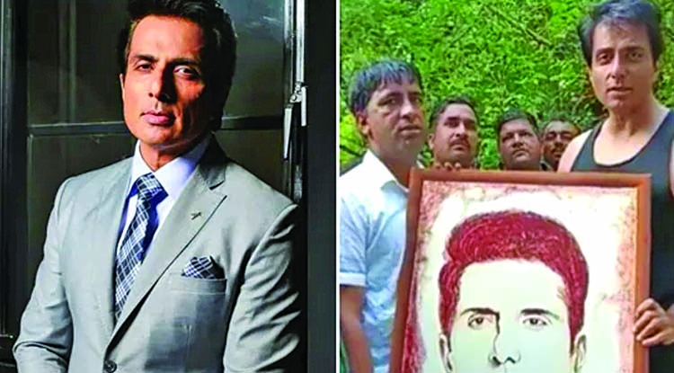 Sonu reacts as fan gifts him painting made with blood