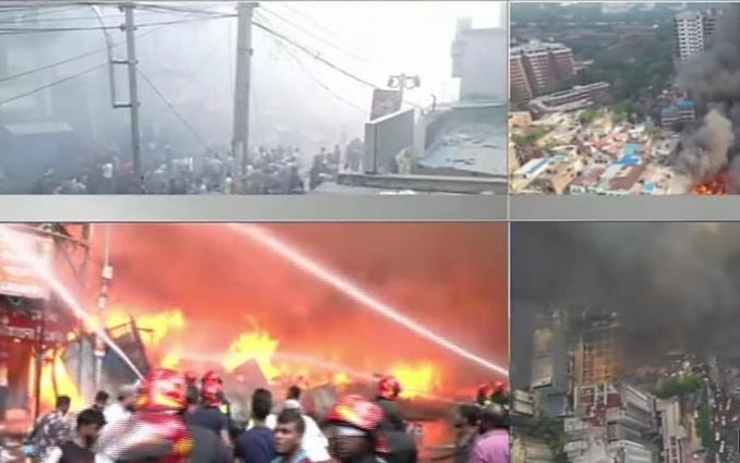 Bangabazar fire brought under control after over six hours | The Asian ...