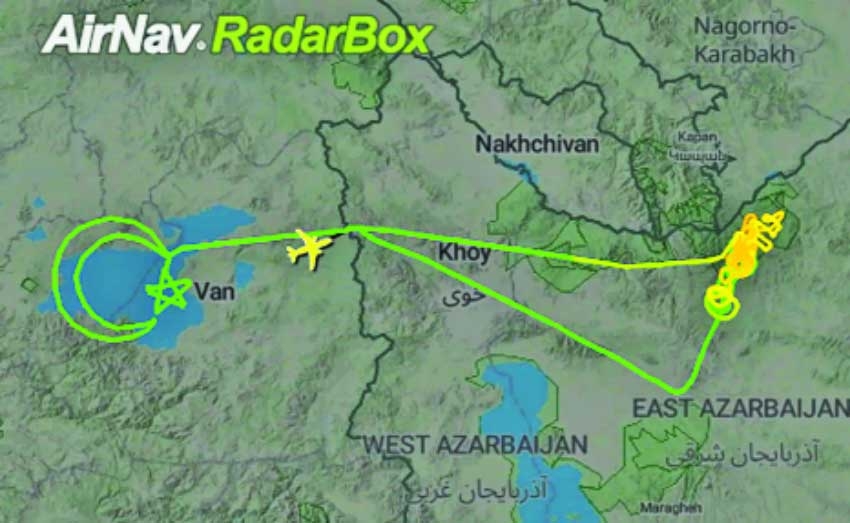 Turkish drone draws star, crescent after finding Iran president's chopper