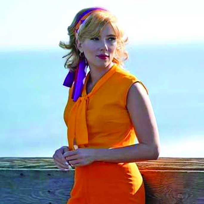scarlett johansson orange dress Scarlett Johansson Stuns in Fiery Orange Gown at 'The Phoenician Scheme' Premiere