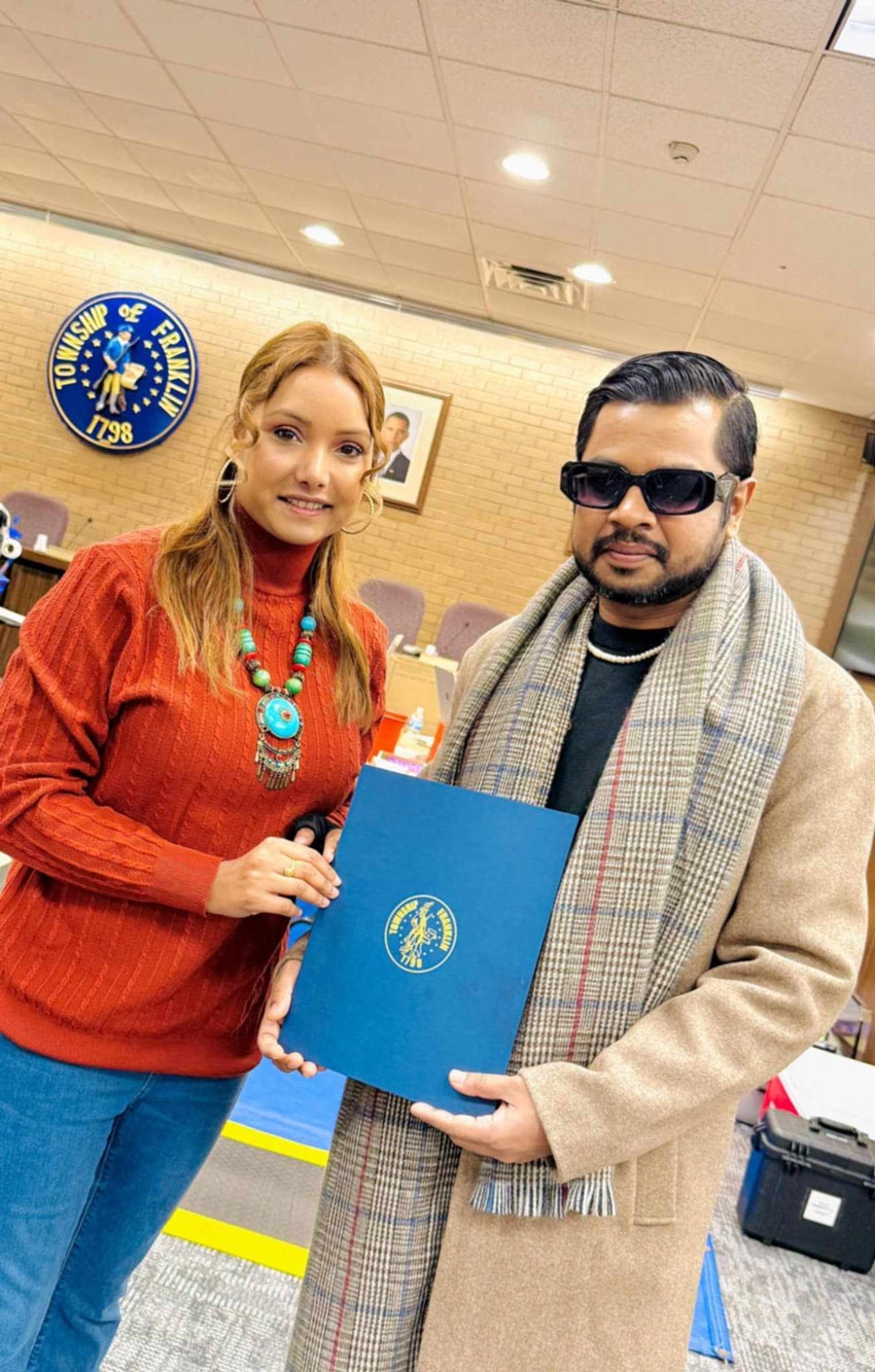 Bangladeshi Cultural Personage Shwapnil Shojib Recognized by Somerset County, New Jersey