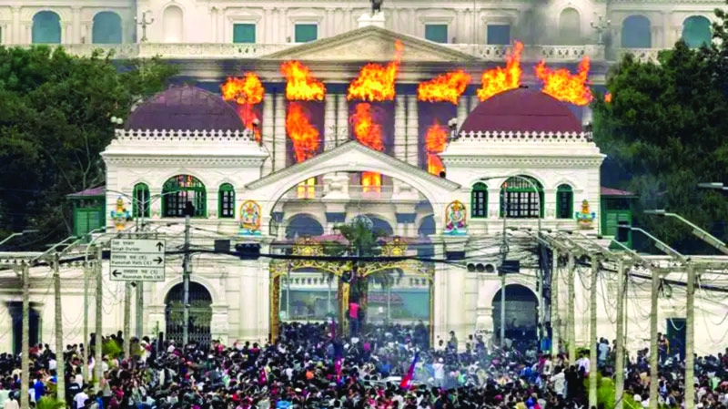 Nepal protesters set parliament ablaze following PM's resignation