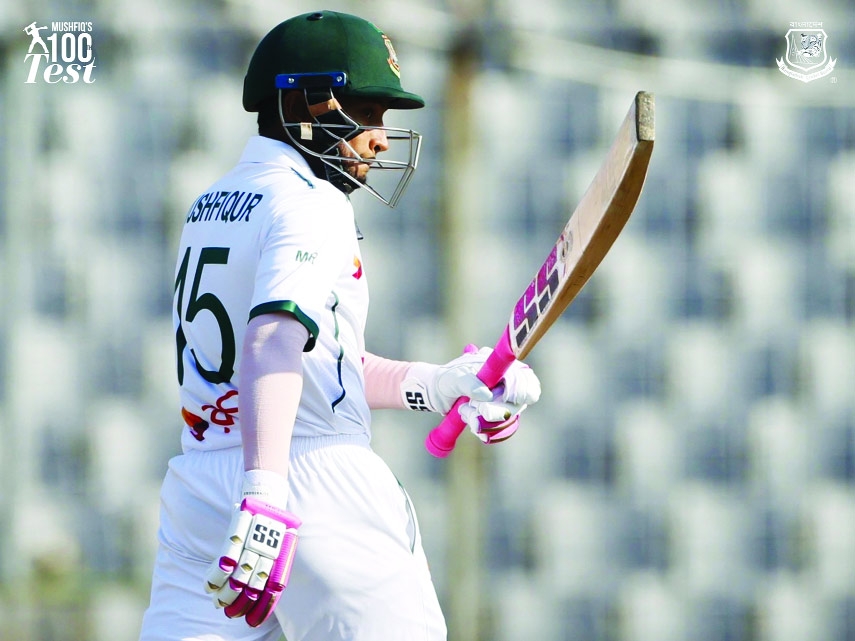 Mushfiqur inch closer to reach historic ton on his landmark Test