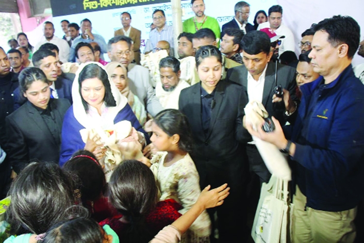Zubaida Rahman visits book distribution, free  medical camp