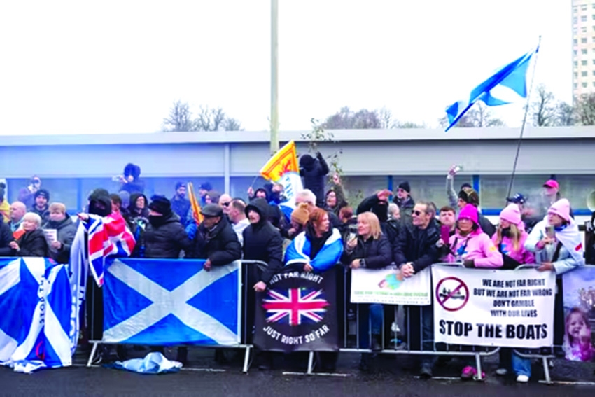 Scottish elections: Reform UK capitalizes on anti-migrant protests  in Falkirk