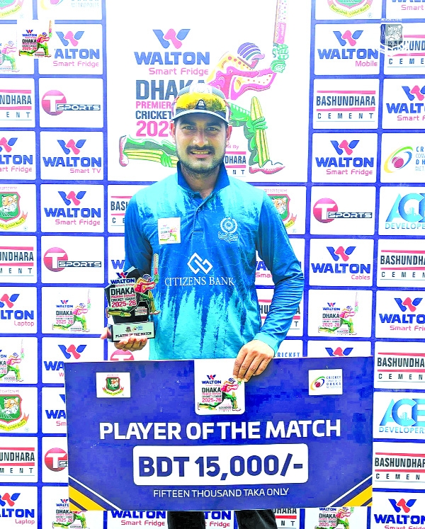 Naim Sheikh's six-laden century headlines rain-hit DPL round