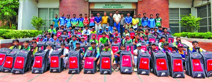 90 promising young cricketers receive cricket kits from Robi