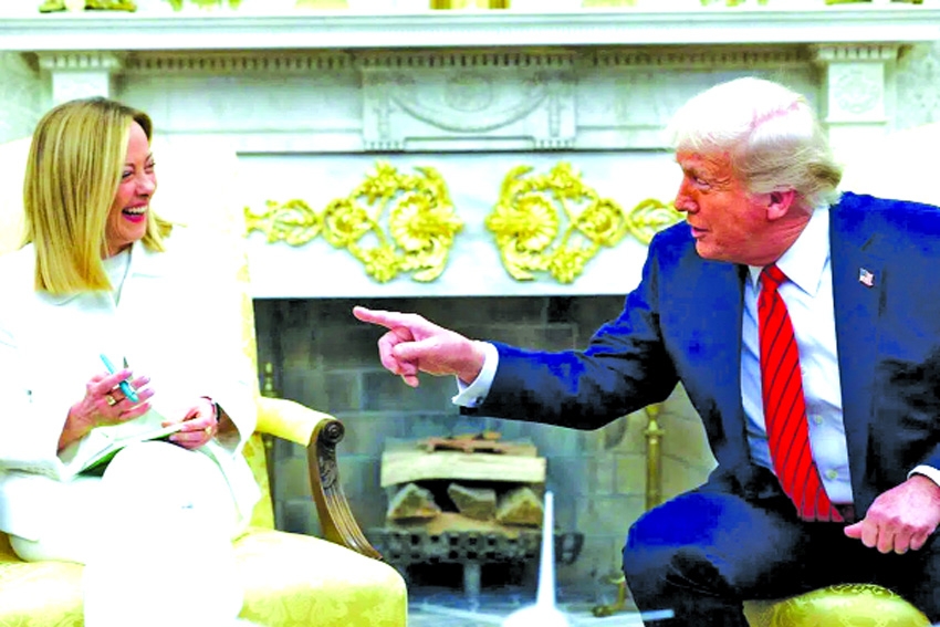 Trump escalates spat with  Meloni over G-7 photo claim