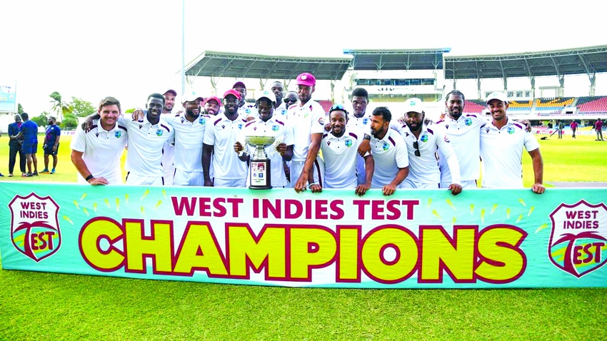 Windies secures a draw  in the 2nd Test against Sri Lanka to win the series 1-0