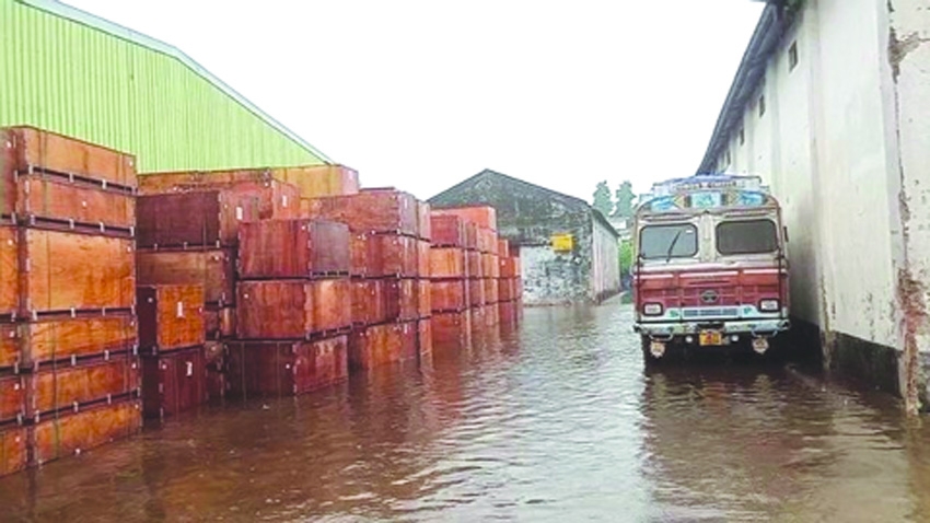 Heavy rain floods Benapole Land Port, imported goods submerged