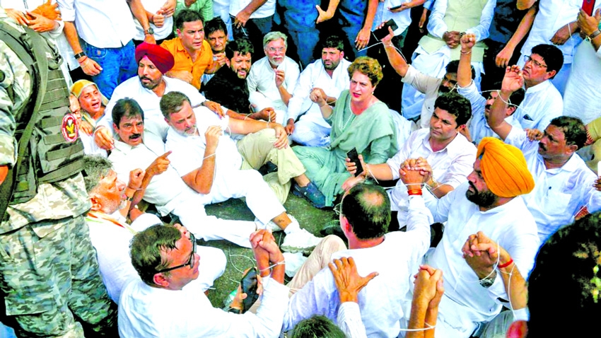 Police detain Rahul, Priyanka during protest outside PM Modi's residence