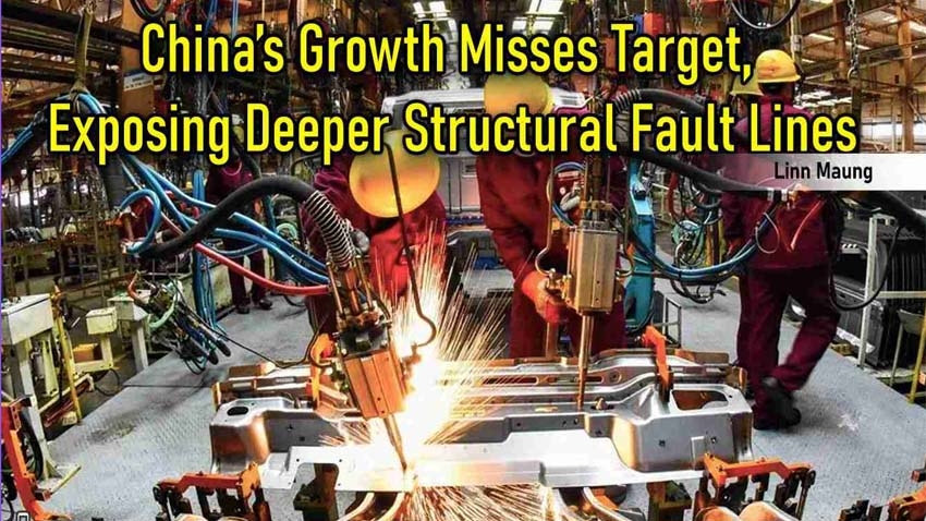 China’s Growth Misses Target, Exposing Deeper Structural Fault Lines