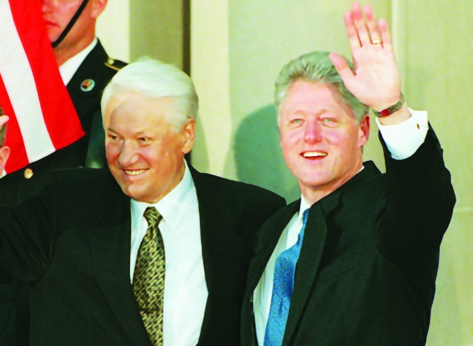 The Historical Meeting Between Bill Clinton and Boris Yeltsin at Moscow State University