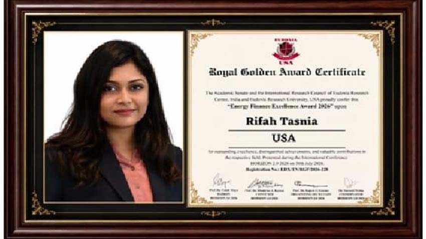 Rifah Tasnia Honored for Research on LNG Finance, Infrastructure and U.S. Energy Resilience