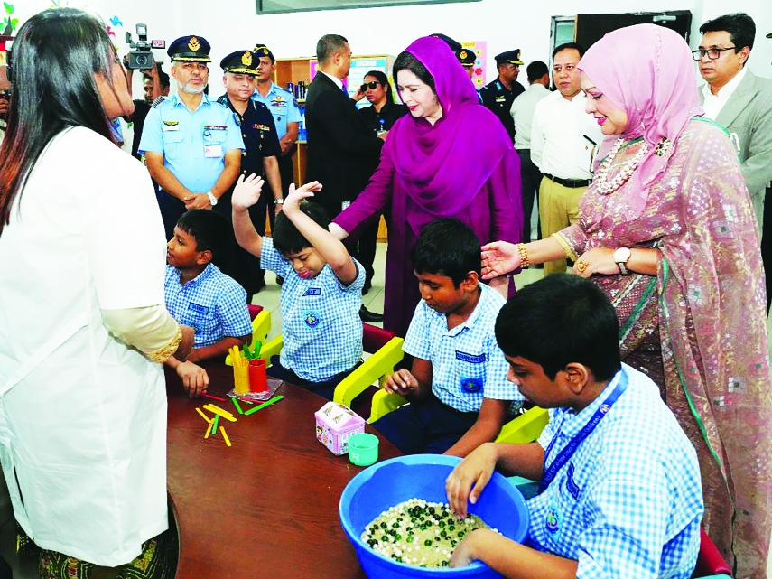 Zubaida Rahman visits Blue Sky School run by Air Force