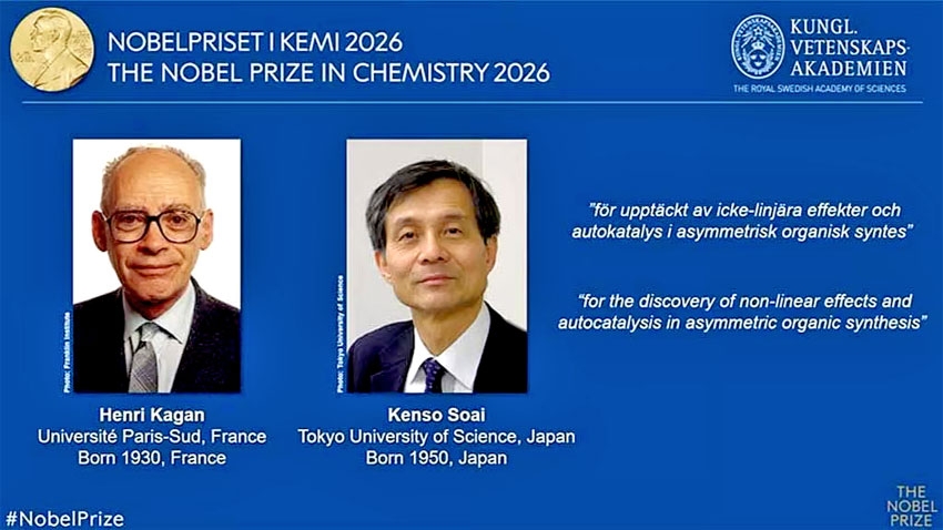 Kagan, Soai win  Nobel chemistry prize 