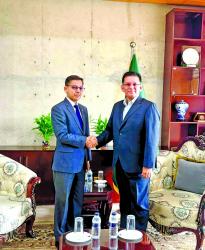 Pranay Verma\'s farewell  call on with Foreign Minister