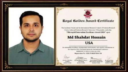 Md Shahdat Hossain Receives Microgrid Innovation Excellence Award 2026