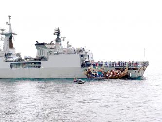 Navy rescues 76 Malaysia-bound people, arrests 11 traffickers