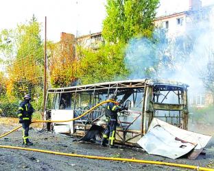 Russian  attack on bus kills 30 people in Ukraine