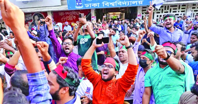 DUCSU brings out joyous procession over Sheikh Hasina's death penalty