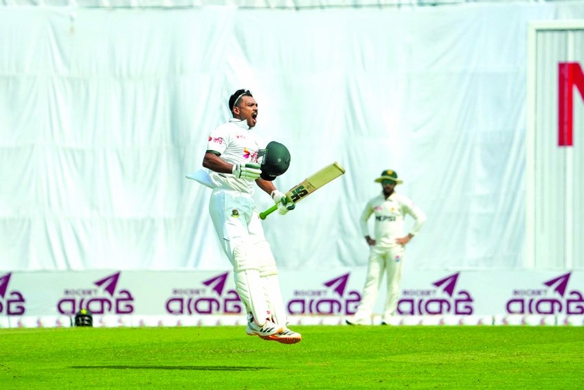 Shanto ton puts Bangladesh in firm control