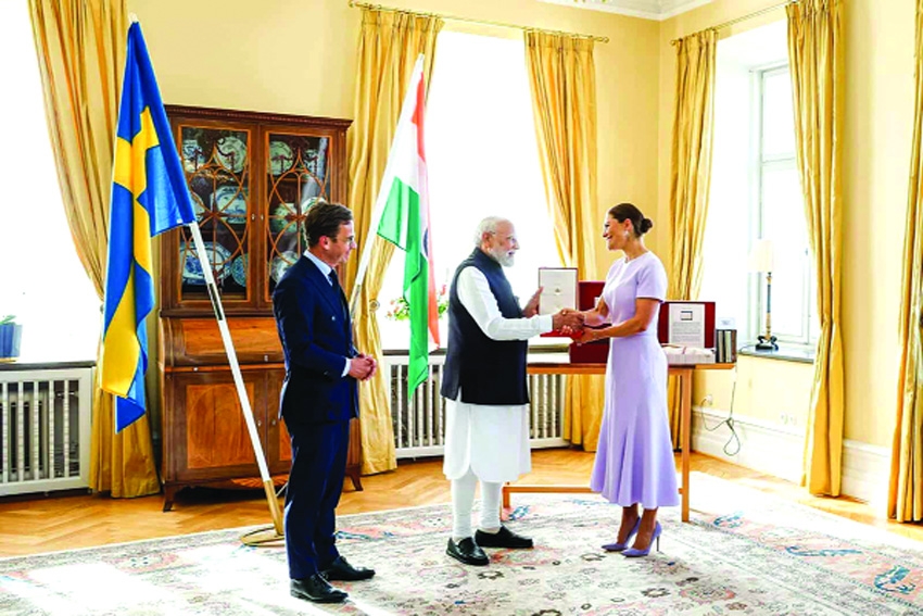 Sweden confers highest Royal Honour upon Narendra Modi